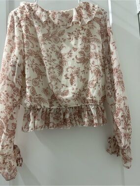 Bwear Cream Blouse with Brown Floral Print soft lining.